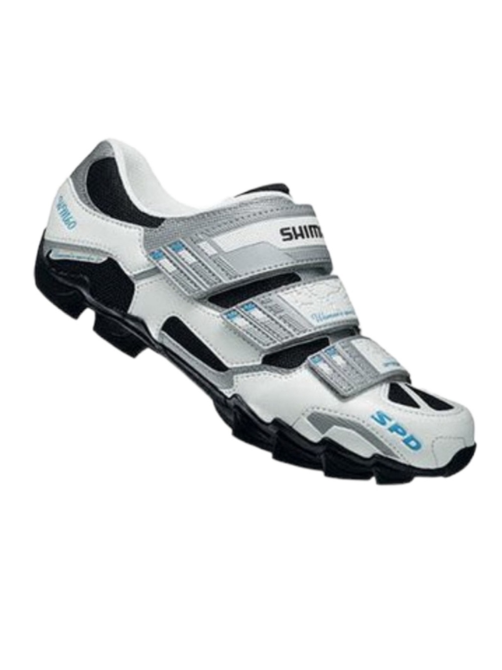 Shimano White and Black SPD Road Cycling Shoe with Gray Accents